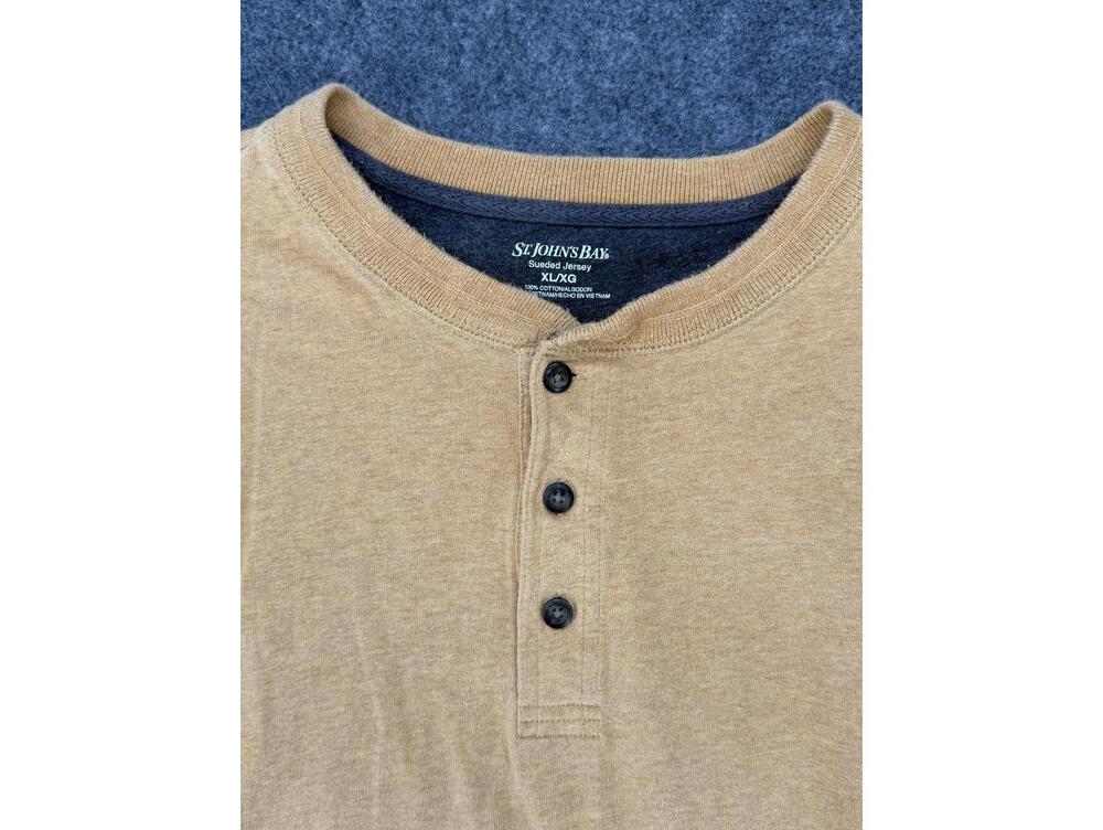 St. John's Bay Sueded Jersey Henley‎ Shirt Relaxed XL Cotton - Picture 2 of 7